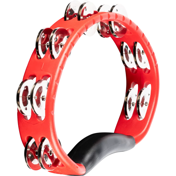 MEINL PERCUSSION / HTMT1R / Headliner® Series ABS Hand Tambourine, Double Row, Red, Stainless Steel Jingles