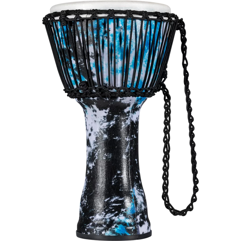 Load image into gallery viewer, MEINL PERCUSSION / PADJ8-MF / 10&quot; Rope Tuned Travel Series Djembe, Synthetic Head (Patented), Galactic Blue Tie Dye
