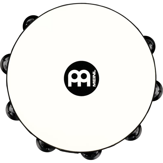 MEINL PERCUSSION / TAH2BK-R-TF / 10" Touring Wooden Tambourine with Synthetic Head, Double Row, Red, Black Plated Steel Jingles