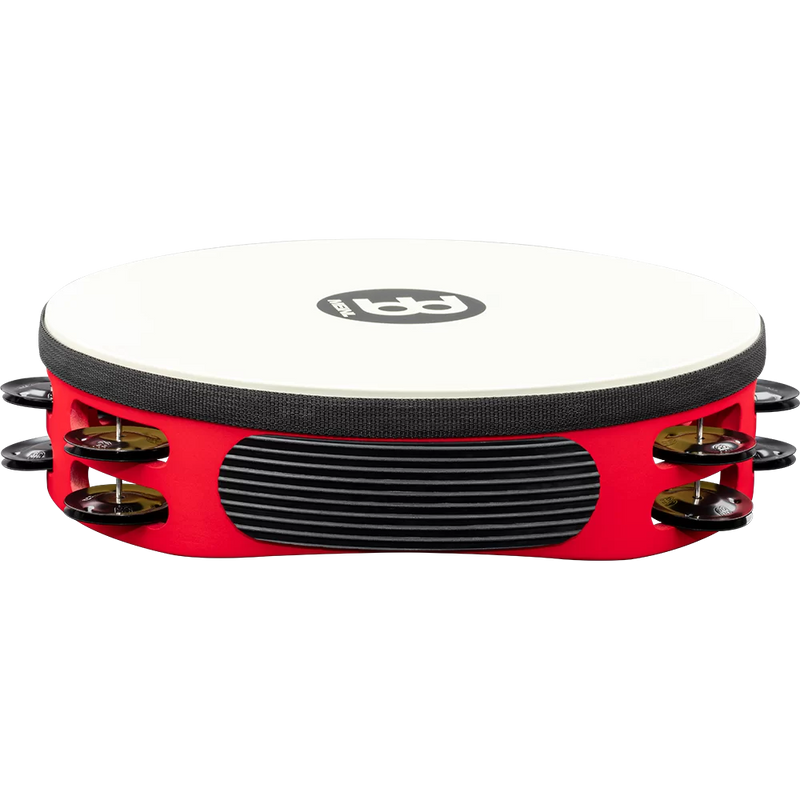 Load image into gallery viewer, MEINL PERCUSSION / TAH2BK-R-TF / 10&quot; Touring Wooden Tambourine with Synthetic Head, Double Row, Red, Black Plated Steel Jingles
