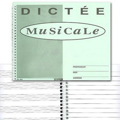 Musical dictation notebook, spiral bound, 24 pages