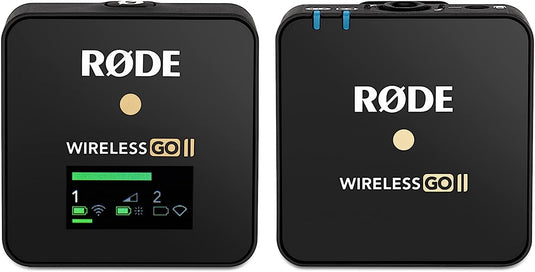 RODE / WIRELESS GO 2 SINGLE / 2 channel 2.4gHz wireless system, built-in microphone, TRS jack for external microphone, rechargeable batteries inc.