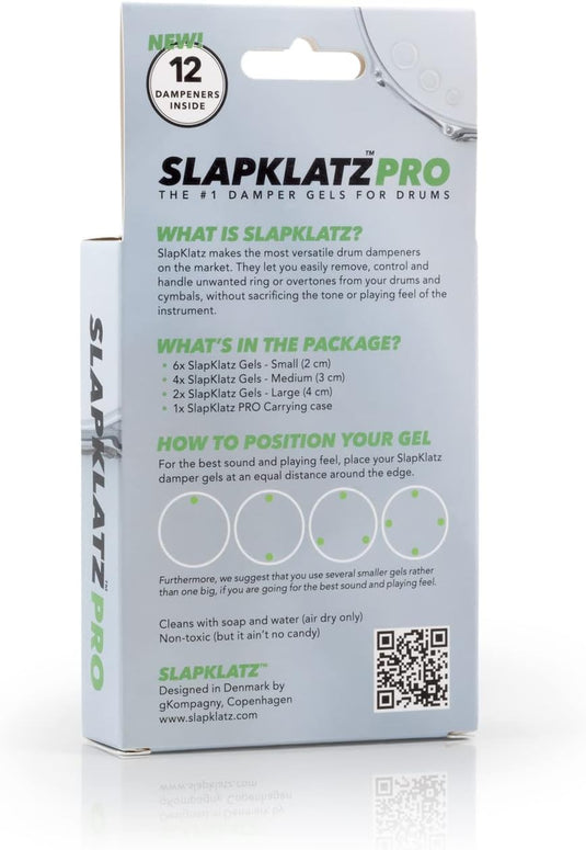 SLAPKLATZ / SLAP-PRO-CL / ensemble Pro de 12 sourdines gel (2 larges, 4 moyens, 6 petits), fini clear