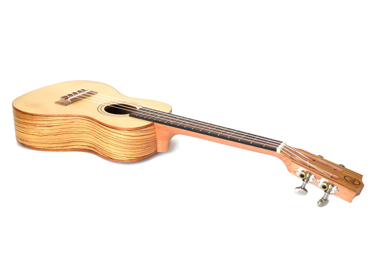 Load image into gallery viewer, TWISTED WOOD / MA-006S / Malu Soprano Ukulele Zebra Laminated Wood, S Spruce Top with gig bag
