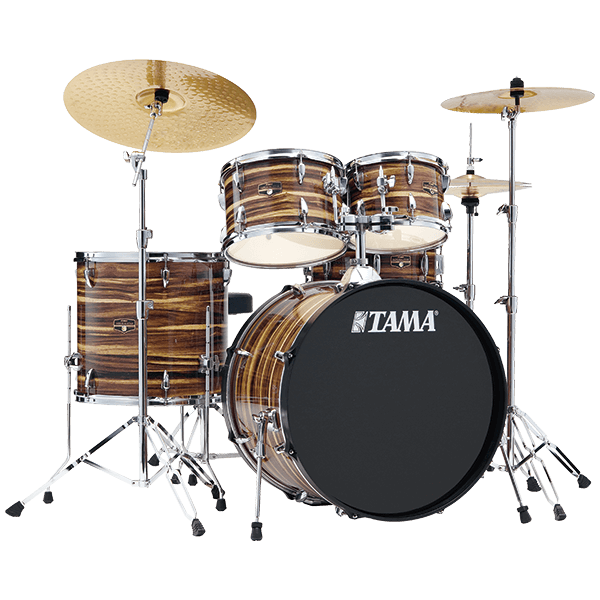 Drummond Musique / Tama / IE52KH6-CTW / Ensemble complet Imperialstar fini Coffe Teak Wrap (22x16-10x7-12x8-16x15-14x5)avec accessoires et cymbales Meinl