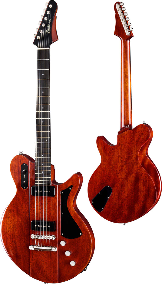 Guitare électrique Juliet P-90 à corps plein avec étui (fini Vintage Red)