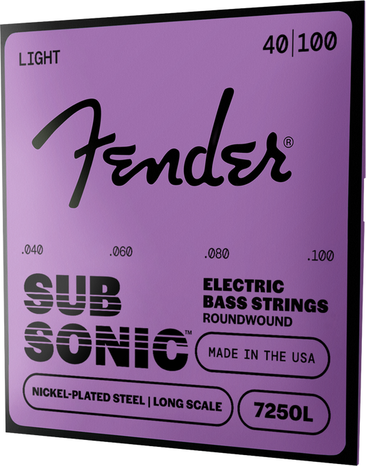 Cordes de basse électrique SubSonic™7250L, acier nickelé, diapason long, tirants .040-.100, (4)