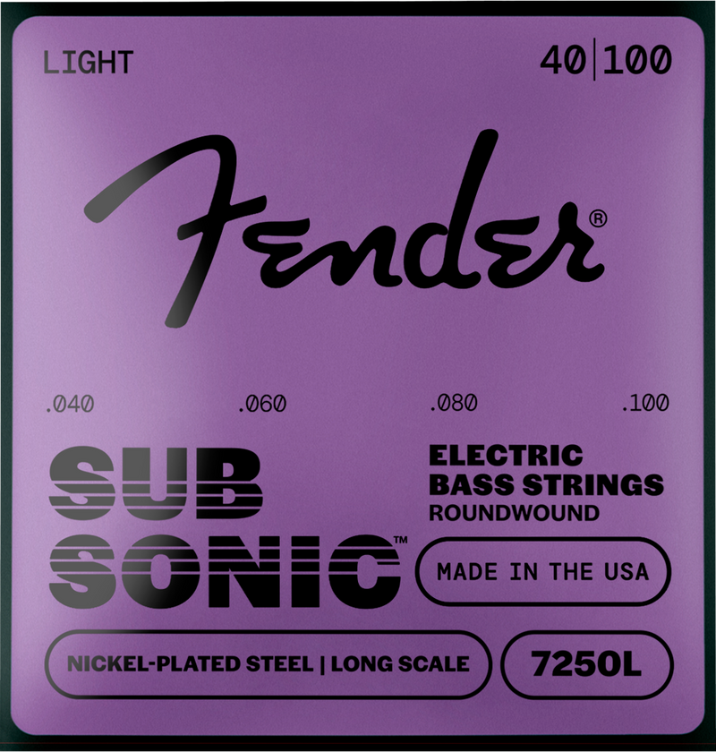 Load image into gallery viewer, Cordes de basse électrique SubSonic™7250L, acier nickelé, diapason long, tirants .040-.100, (4)
