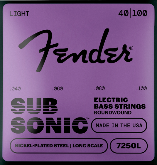 Cordes de basse électrique SubSonic™7250L, acier nickelé, diapason long, tirants .040-.100, (4)