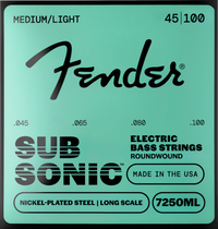 Cordes de basse électrique SubSonic™7250L, acier nickelé, diapason long, tirants .045-.100, (4)