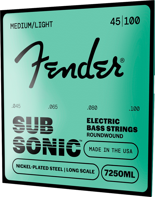 Cordes de basse électrique SubSonic™7250L, acier nickelé, diapason long, tirants .045-.100, (4)