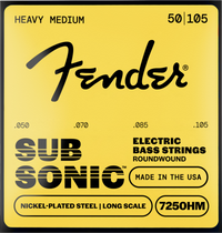 Electric bass string, SubSonic™ 7250HM, nickel-plated steel, long scale, gauges .050-.105, (4)