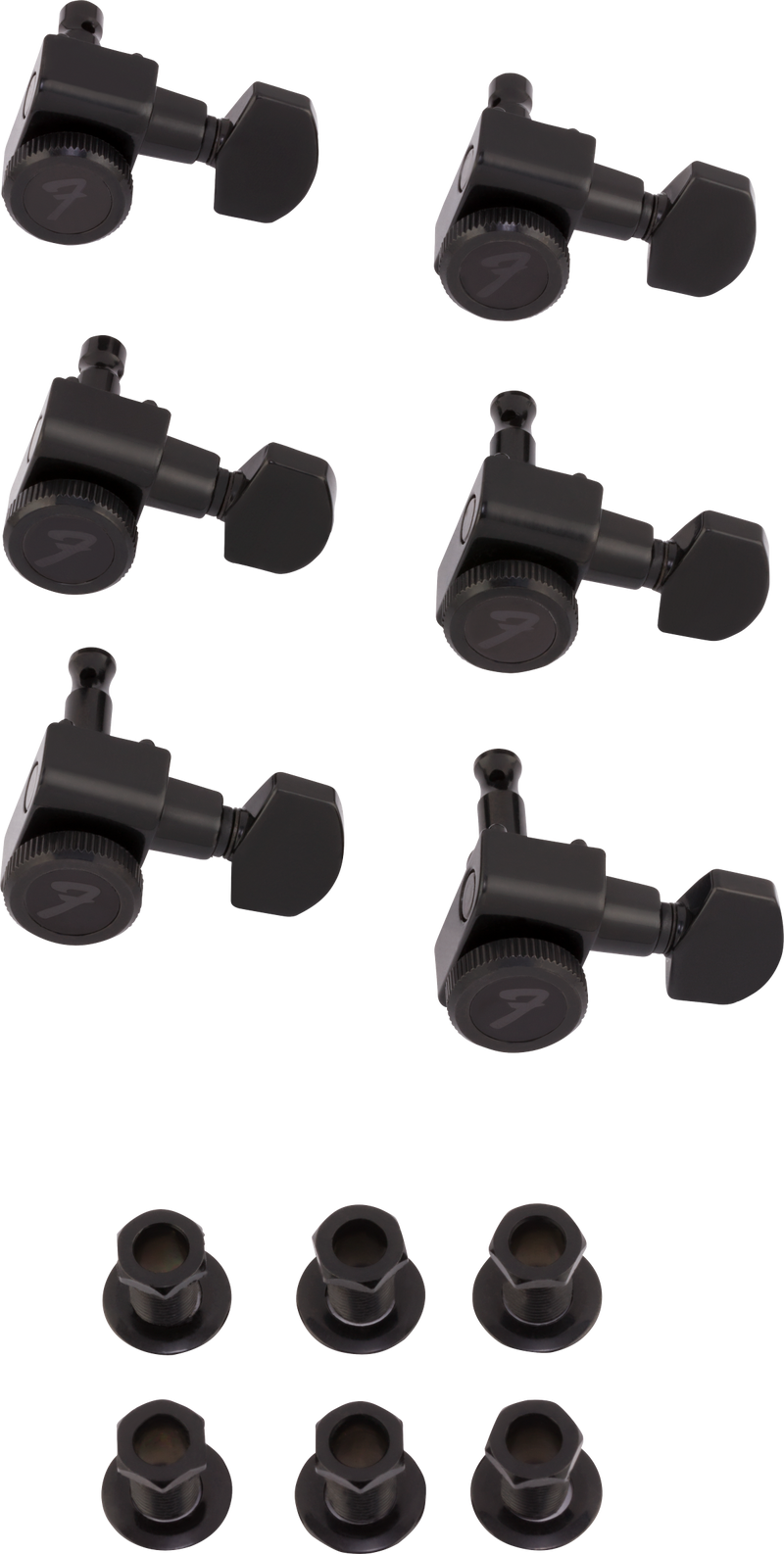 Load image into gallery viewer, Mécaniques de réglage décalées Stratocaster®/Telecaster® à blocage (noires) (6)
