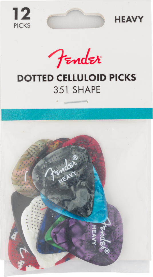 Paquet de 12 plectres en celluloïd 351 à points (épais)