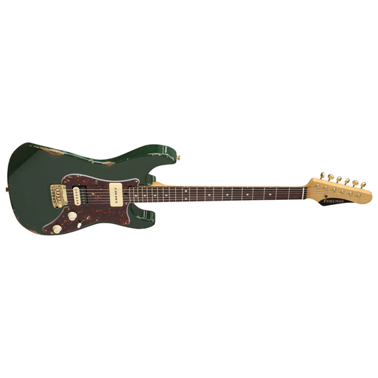 Guitare Friedman Vintage,Corps Aulne,Manche Érable,Fini Vert Forêt(Cadillac),Pickguard Tortoise,Étui Inclus,SN:0325-3051