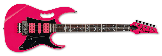 Guitare électrique JEM avec poignée “monkey grip” signature Steve Vai , incrustations Arbre de vie sur la touche - Rose, Sans étui