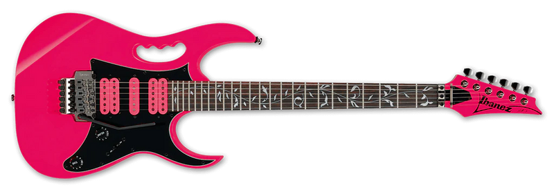 Load image into gallery viewer, Guitare électrique JEM avec poignée “monkey grip” signature Steve Vai , incrustations Arbre de vie sur la touche - Rose, Sans étui
