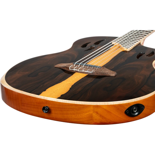 Guitare TourPlayer Series 4/4 à cordes nylon 6 cordes + housse professionnelle,fini naturel brillant,corps Ziricote massif