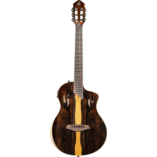 Guitare TourPlayer Series 4/4 à cordes nylon 6 cordes + housse professionnelle,fini naturel brillant,corps Ziricote massif