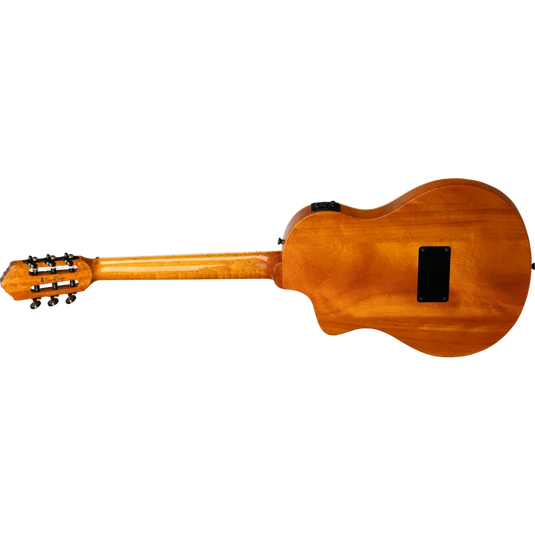Guitare TourPlayer Series 4/4 à cordes nylon 6 cordes + housse professionnelle,fini naturel brillant,corps Ziricote massif