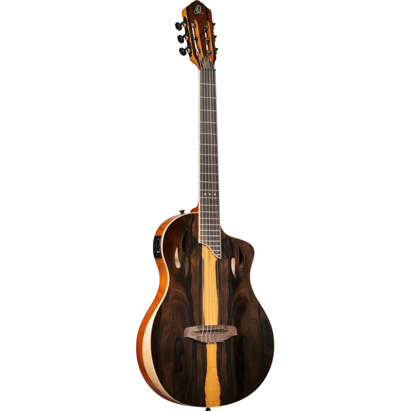 Chargez l'image dans la visionneuse de la galerie, Guitare TourPlayer Series 4/4 à cordes nylon 6 cordes + housse professionnelle,fini naturel brillant,corps Ziricote massif
