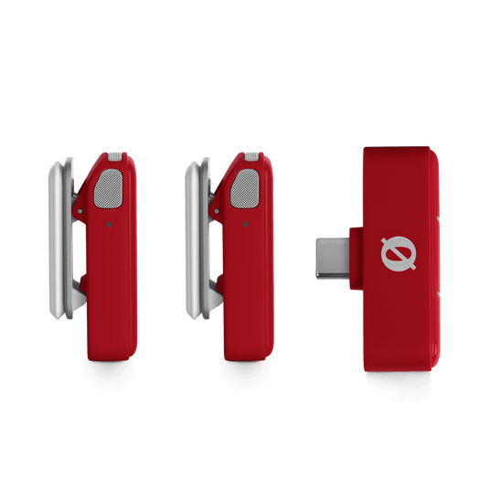 Ensemble de 2 microphones sans fils ultracompact pour téléphones intelligents USB-C (Rouge)