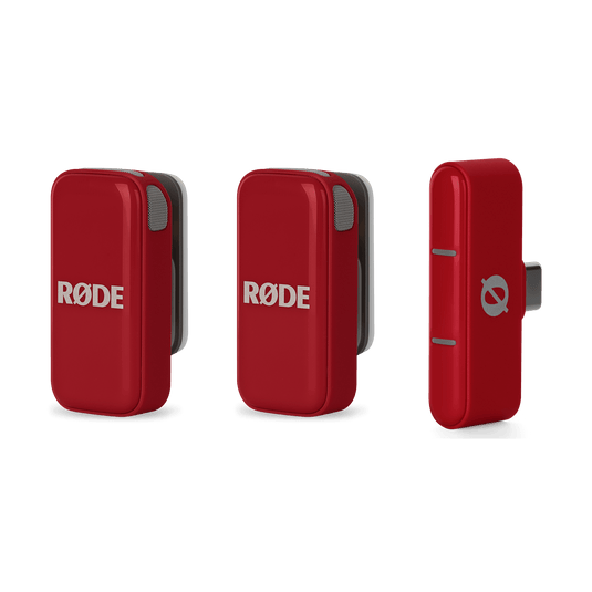 Ensemble de 2 microphones sans fils ultracompact pour téléphones intelligents USB-C (Rouge)