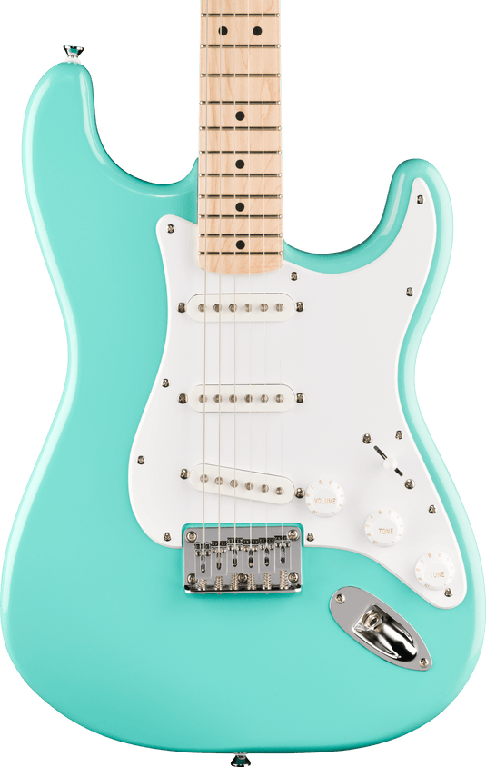 Squier Sonic® Stratocaster® HT, touche en érable, plaque de protection blanche, Vert d'eau “Sea Foam Green”
