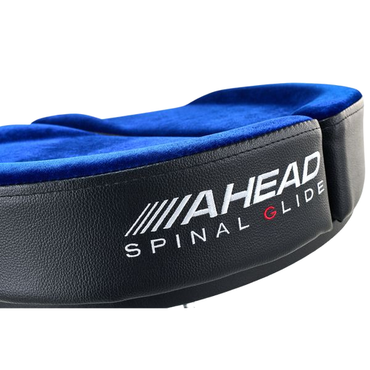 Siège de batterie Spinal-G avec fente – Motif Bleu – Pieds à 4 branches