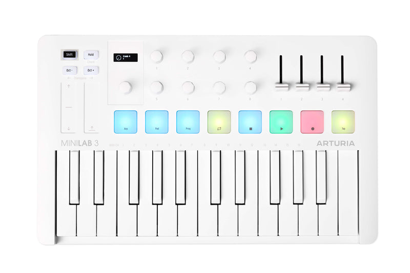 Chargez l&#39;image dans la visionneuse de la galerie, Controleur midi compacte de 25 touches &quot;Mini Lab&quot; blanc
