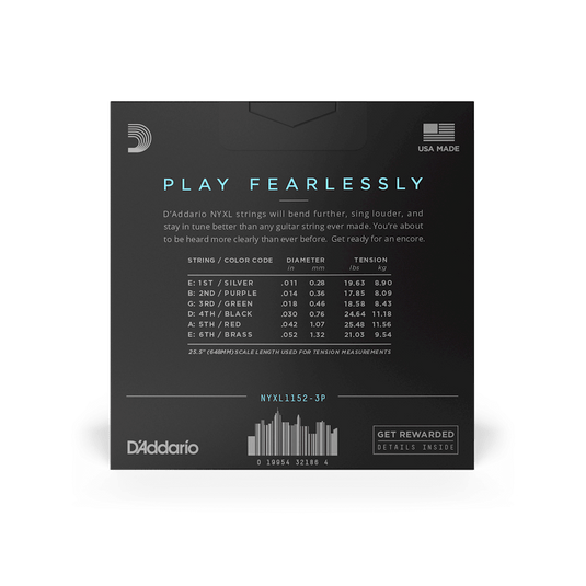 Cordes de guitare électrique D’addario NYXL 11-52 (3-pack)