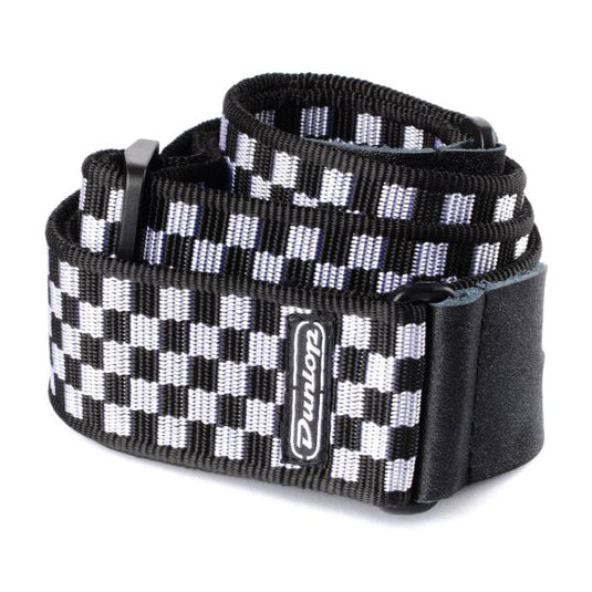 Courroie à carreaux (damier) noir et blanc classique