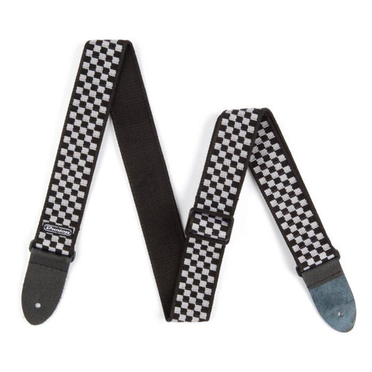 Courroie à carreaux (damier) noir et blanc classique