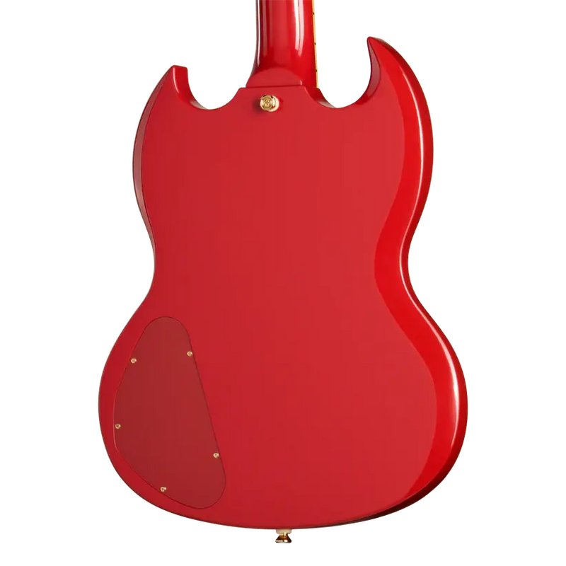 Load image into gallery viewer, Epiphone SG modèle Fatoumata Diawara (finition rouge braise avec illustration malienne, étui rigide inclus)
