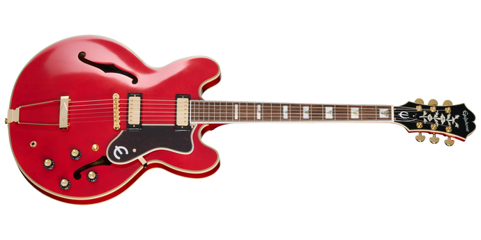 Guitare électrique, Epiphone Gem Archer  (Oasis)- Rouge Cerise avec étui rigide