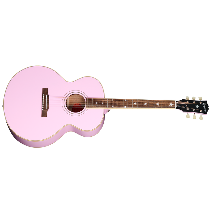 Guitare acoustique-électrique J-180 LS (fini rose, étui rigide inclus)