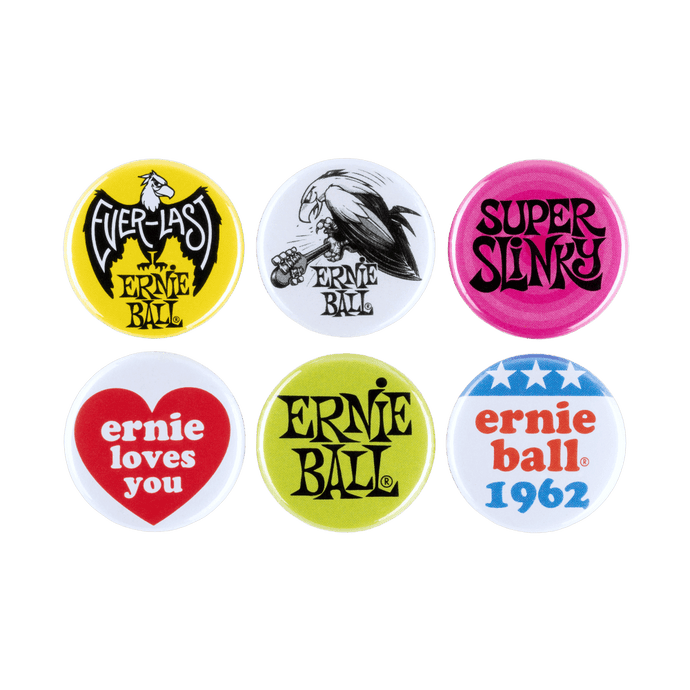 Macarons assortis Ernie Ball 1 pouce - paquet de 6