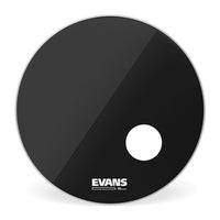 Peau de grosse caisse résonante noire EVANS EQ3, 22 pouces