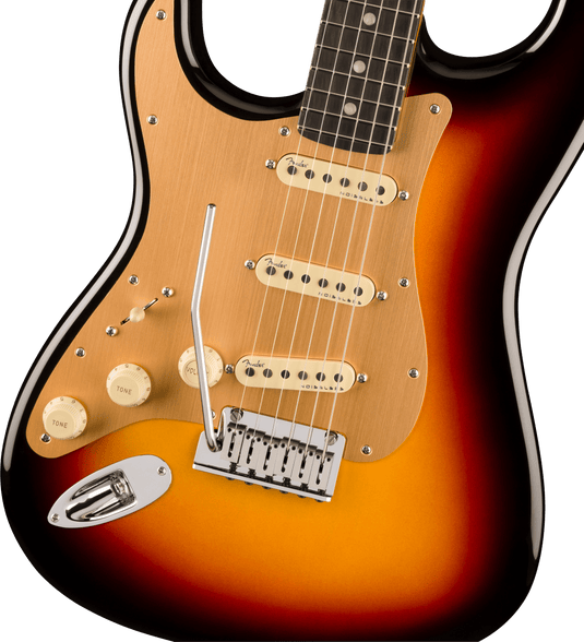 Guitare électrique, AMERICAN ULTRA II STRATOCASTER® Gauchère, Touche Ébène- Ultraburst avec étui rigide