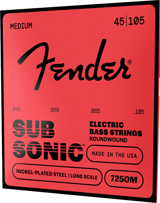 Cordes de basse électrique SubSonic™ 7250M, acier nickelé, diapason long, tirants .045-.105, (4)