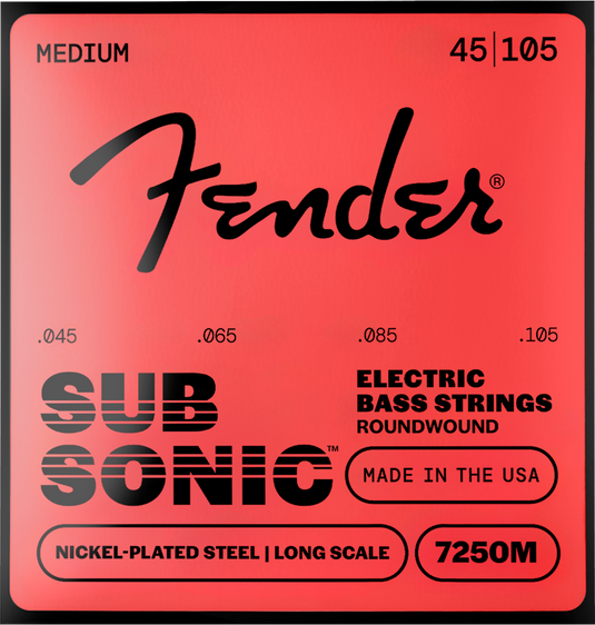 Cordes de basse électrique SubSonic™ 7250M, acier nickelé, diapason long, tirants .045-.105, (4)