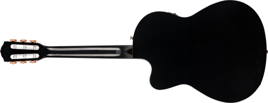 Guitare classique, CN-140SCE Guitare fine en nylon, touche en noyer, noire avec étui rigide