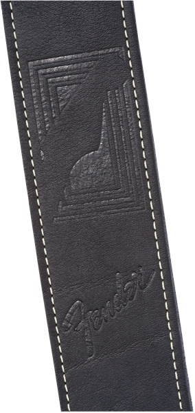 Courroie Fender Monogram en cuir - noir