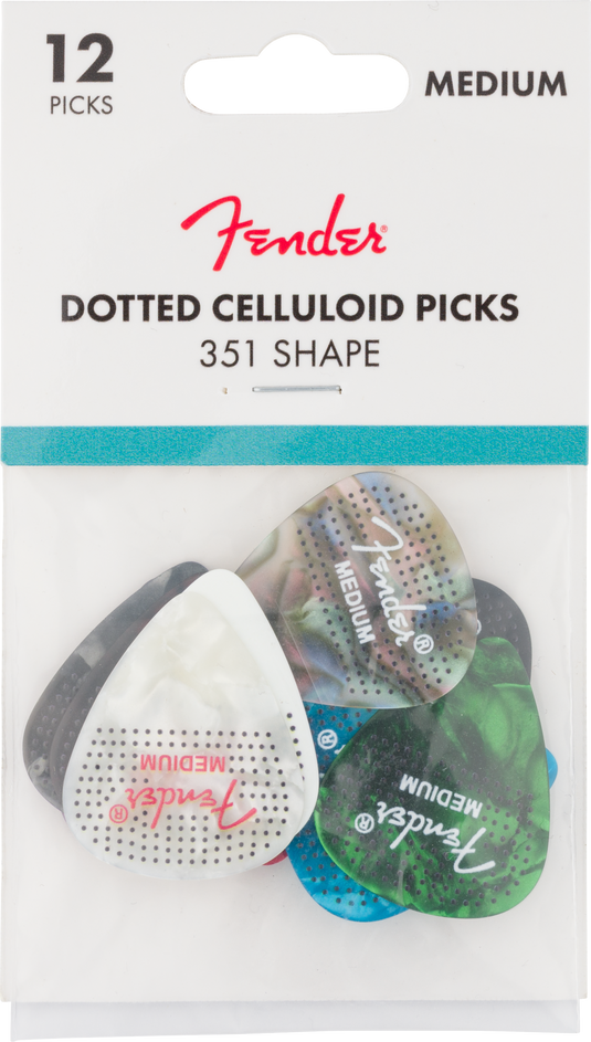 Paquet de 12 plectres en celluloïd 351 à points (épaisseur moyenne)