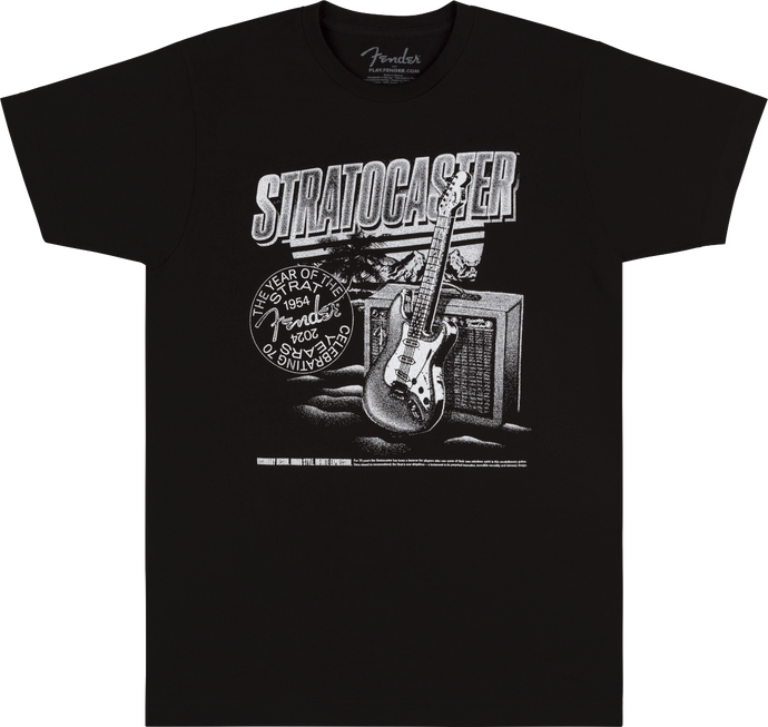 T-Shirt -XXL-manche courte Stratocaster 70e anniversaire -Noir