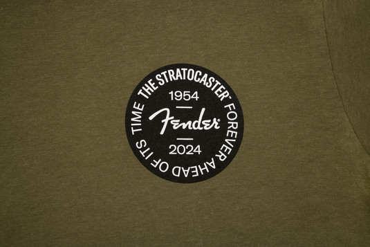 T-Shirt -S-manches courtes Stratocaster 70e anniversaire -Olive