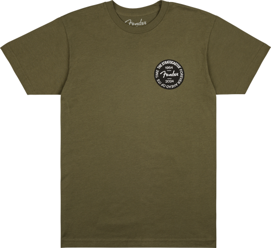 T-Shirt -L-manches courtes Stratocaster 70e anniversaire -Olive