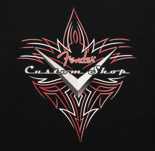 Chandail à manches courtes T-Shirt Fender Custom Shop Pinstripe-Noir-M