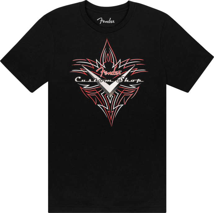 Chandail à manches courtes T-Shirt Fender Custom Shop Pinstripe-Noir-M