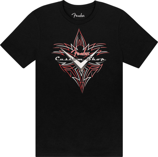 Chandail à manches courtes T-Shirt Fender Custom Shop Pinstripe-Noir-M